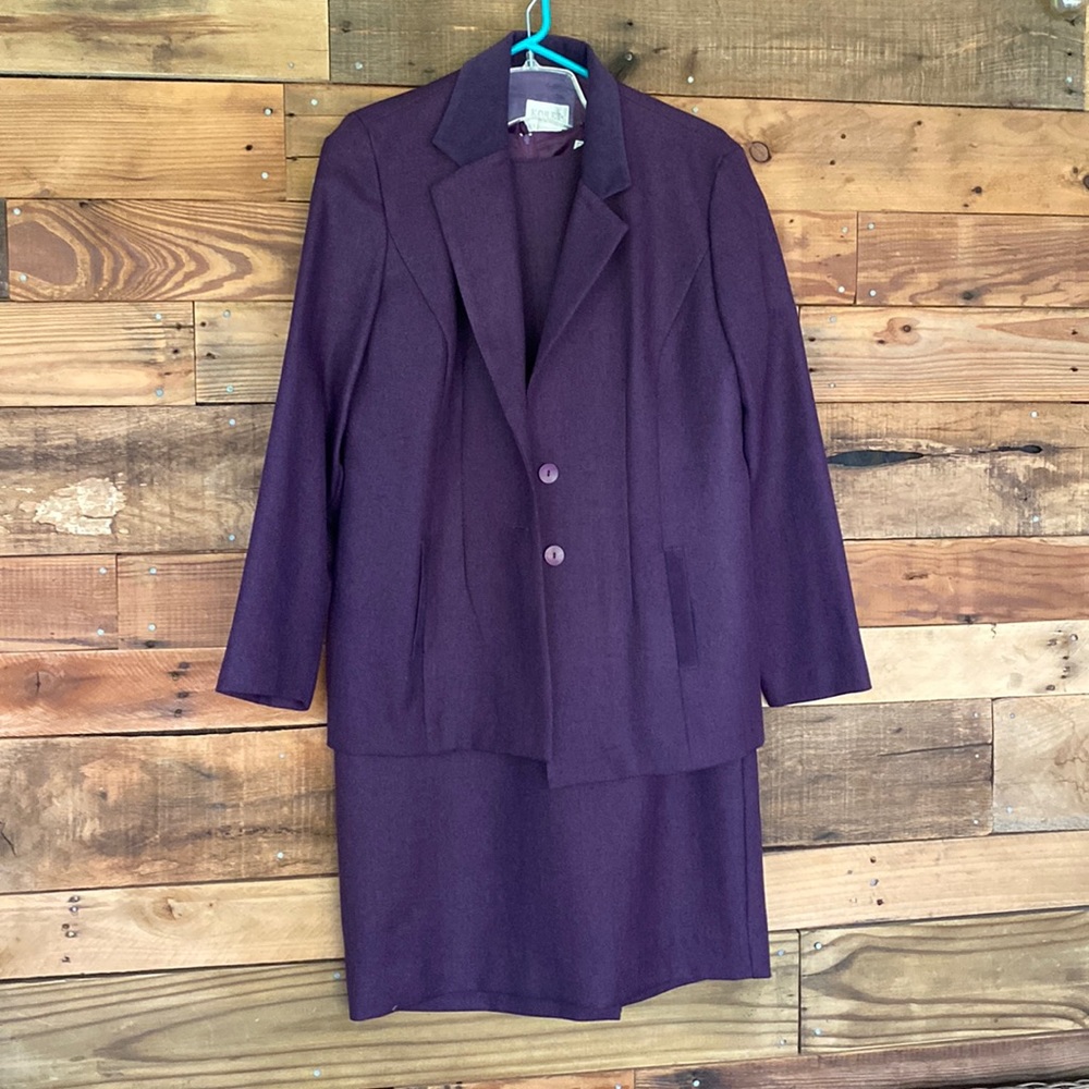 two piece purple suit dress set
